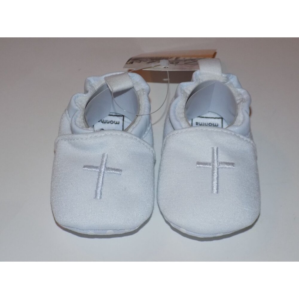 Children's Shoes and Bib (White) 0-3 Months Religious Cross - Picture 3 of 5